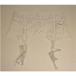 PEECABOO 1PC WOMENS WHITE LACE GARTER BELT