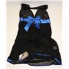 Image 1 : PEECABOO 2PC WOMENS BLACK SHEER & BLUE SATIN STYLE