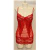 Image 1 : PEECABOO 2PC WOMENS RED SHEER & LACE INTIMATE