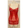 Image 1 : PEECABOO 2PC WOMENS RED SHEER & LACE INTIMATE