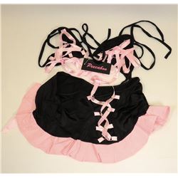 PEECABOO 2PC WOMENS BLACK & BABY PINK ADULT