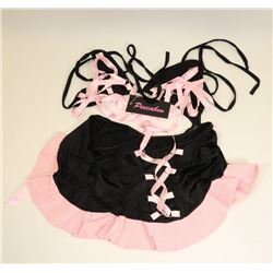 PEECABOO 2PC WOMENS BLACK & BABY PINK ADULT