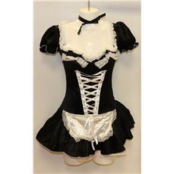 PEECABOO 2PC WOMENS ADULT COSTUME; BLACK & WHITE