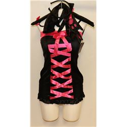 PEECABOO 5PC WOMENS ADULT COSTUME; BLACK & PINK