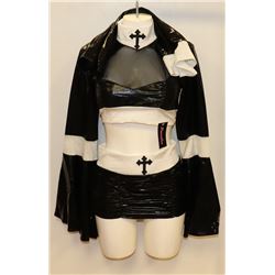PEECABOO 3PC WOMENS COSTUME; BLACK & WHITE