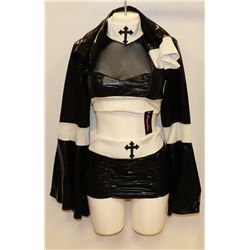 PEECABOO 3PC WOMENS COSTUME; BLACK & WHITE