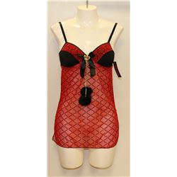 PEECABOO 2PC WOMENS RED & BLACK INTIMATE