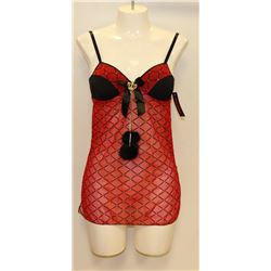 PEECABOO 2PC WOMENS RED & BLACK INTIMATE