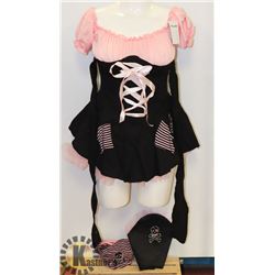 PEECABOO 3PC WOMENS ADULT COSTUME; BLACK & PINK