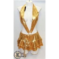 PEECABOO 1PC WOMENS GOLD ADULT COCKTAIL ROMPER