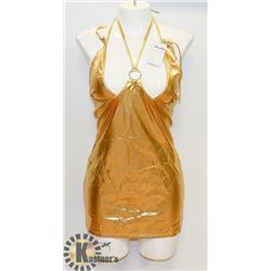 PEECABOO 2PC WOMENS GOLD ADULT COCKTAIL DRESS