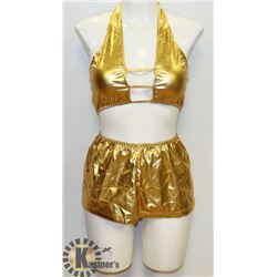 PEECABOO 3PC WOMENS GOLD ADULT BIKINI STYLE OUTFIT