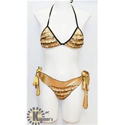 PEECABOO 2PC WOMENS GOLD & BLACK TIE UP
