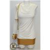 Image 1 : PEECABOO 2PC WOMENS GOLD & WHITE SINGLE SLEEVE