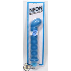 PIPEDREAM NEON RIBBED G-SPOT WOMENS VIBRATOR; BLUE