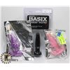 Image 1 : 3PK BUNDLE OF BUTT PLUGS; BLACK/ PINK & PURPLE