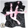 Image 1 : WOMENS PEECABOO BLACK & BABY PINK SATIN STYLE ROBE