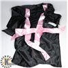 Image 1 : WOMENS PEECABOO BLACK & BABY PINK SATIN STYLE ROBE