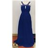 Image 1 : ROYAL BLUE EMPIRE WAIST A LINE DRESS WITH PLEATED/