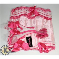 PEECABOO 2PC WOMENS HOT & BABY PINK BUSTIER