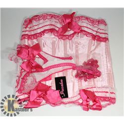 PEECABOO 2PC WOMENS HOT & BABY PINK BUSTIER