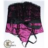 Image 1 : PEECABOO 2PC WOMENS METALLIC PURPLE & BLACK LACE