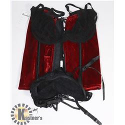 PEECABOO 2PC WOMENS WINE VELVET & BLACK