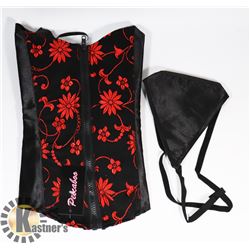 PEECABOO 2PC WOMENS BLACK & RED FLORAL