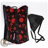 Image 1 : PEECABOO 2PC WOMENS BLACK & RED FLORAL
