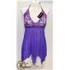 Image 1 : PEECABOO 2PC WOMENS PURPLE SHEER & LACE