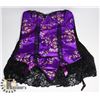 Image 1 : PEECABOO 2PC WOMENS PURPLE FLORAL & BLACK LACE
