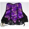 Image 1 : PEECABOO 2PC WOMENS PURPLE FLORAL & BLACK LACE