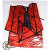 Image 1 : PEECABOO 3PC WOMENS RED EMBROIDERED & BLACK