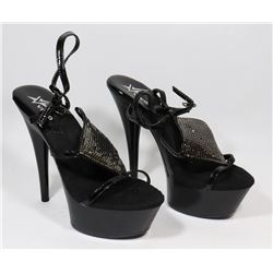 VIVID STAR-400 WOMENS BLACK STRAPPED OPEN TOE