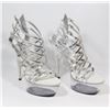 Image 1 : VIVID STAR-200 WOMENS SILVER STRAPPED HIGH HEEL