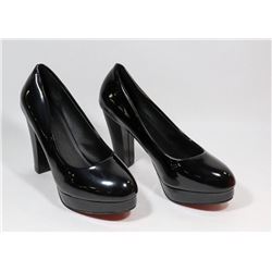 FASHION WOMENS BLACK SLIP ON ROUND TOE