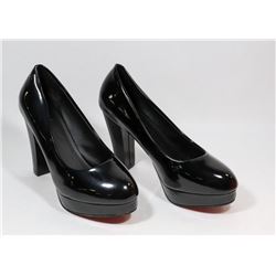 FASHION WOMENS BLACK SLIP ON ROUND TOE