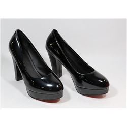 FASHION WOMENS BLACK SLIP ON ROUND TOE