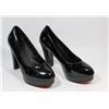 Image 1 : FASHION WOMENS BLACK SLIP ON ROUND TOE