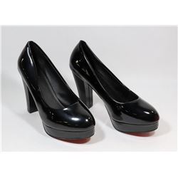 FASHION WOMENS BLACK SLIP ON ROUND TOE
