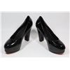Image 1 : FASHION WOMENS BLACK SLIP ON ROUND TOE