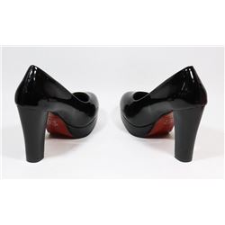 FASHION WOMENS BLACK SLIP ON ROUND TOE