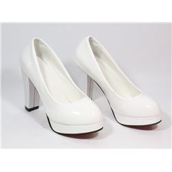 FASHION WOMENS WHITE SLIP ON ROUND TOE