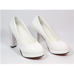 FASHION WOMENS WHITE SLIP ON ROUND TOE