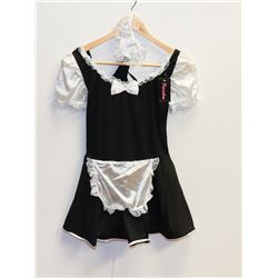 PEECABOO 3PC WOMENS ADULT COSTUME;  WHITE & BLACK