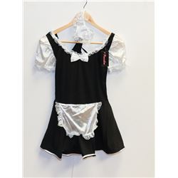 PEECABOO 3PC WOMENS ADULT COSTUME;  WHITE & BLACK