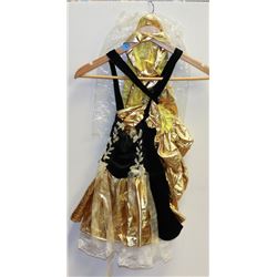 PEECABOO 3PC WOMENS ADULT COSTUME;  BLACK & GOLD