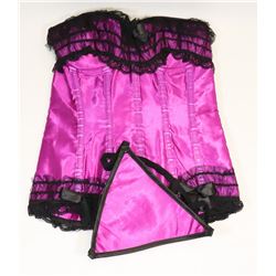 PEECABOO 3PC WOMENS PURPLE & BLACK LACE
