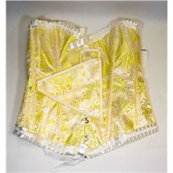 PEECABOO 2PC WOMENS GOLD & WHITE EMBROIDERED