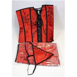 PEECABOO 3PC WOMENS RED & BLACK EMBROIDERED